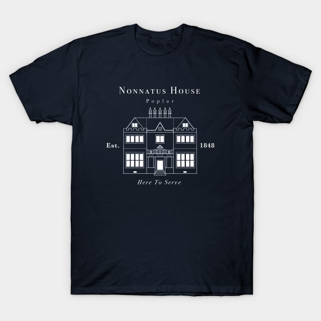 Nonnatus House | White Ink T-Shirt by alfrescotree